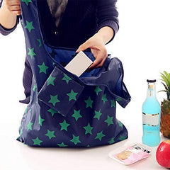 Foldable grocery bag fits in pocket