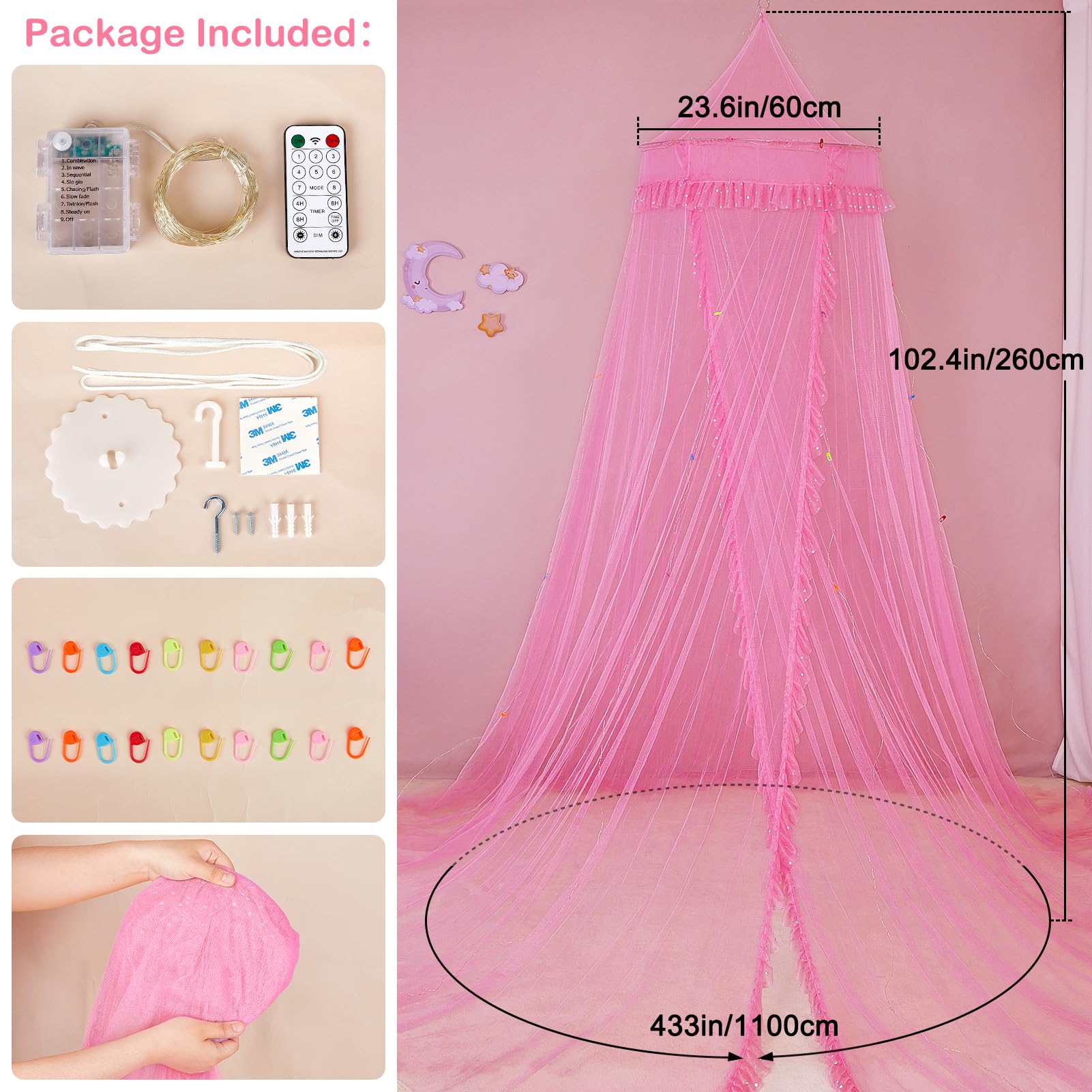 Foldable steel ring canopy for easy storage