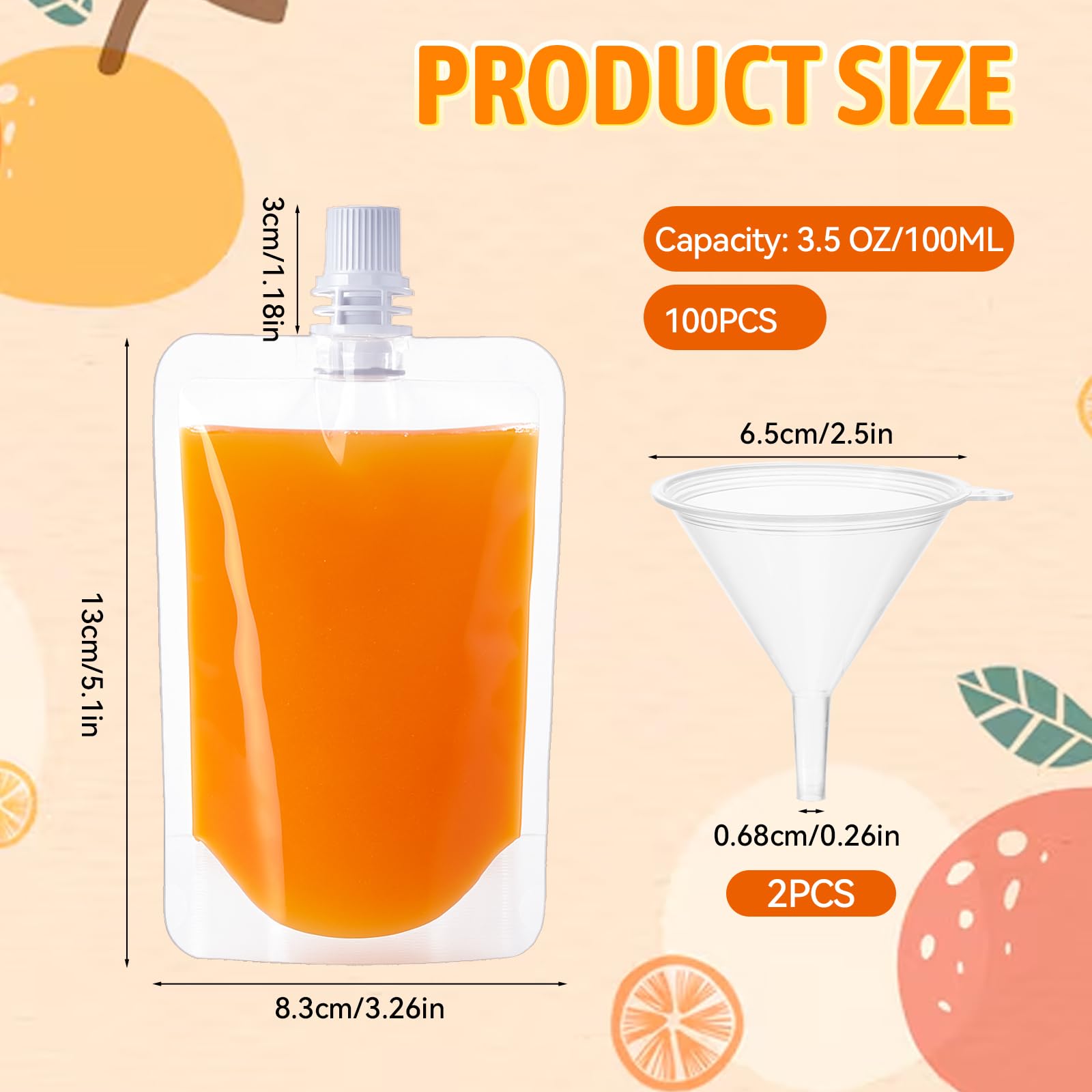 screw cap seal on clear juice bag