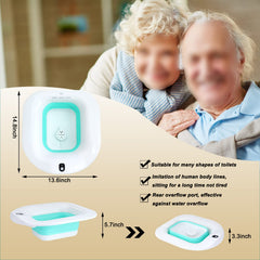 Foldable sitz bath with plastic silicone and overflow design