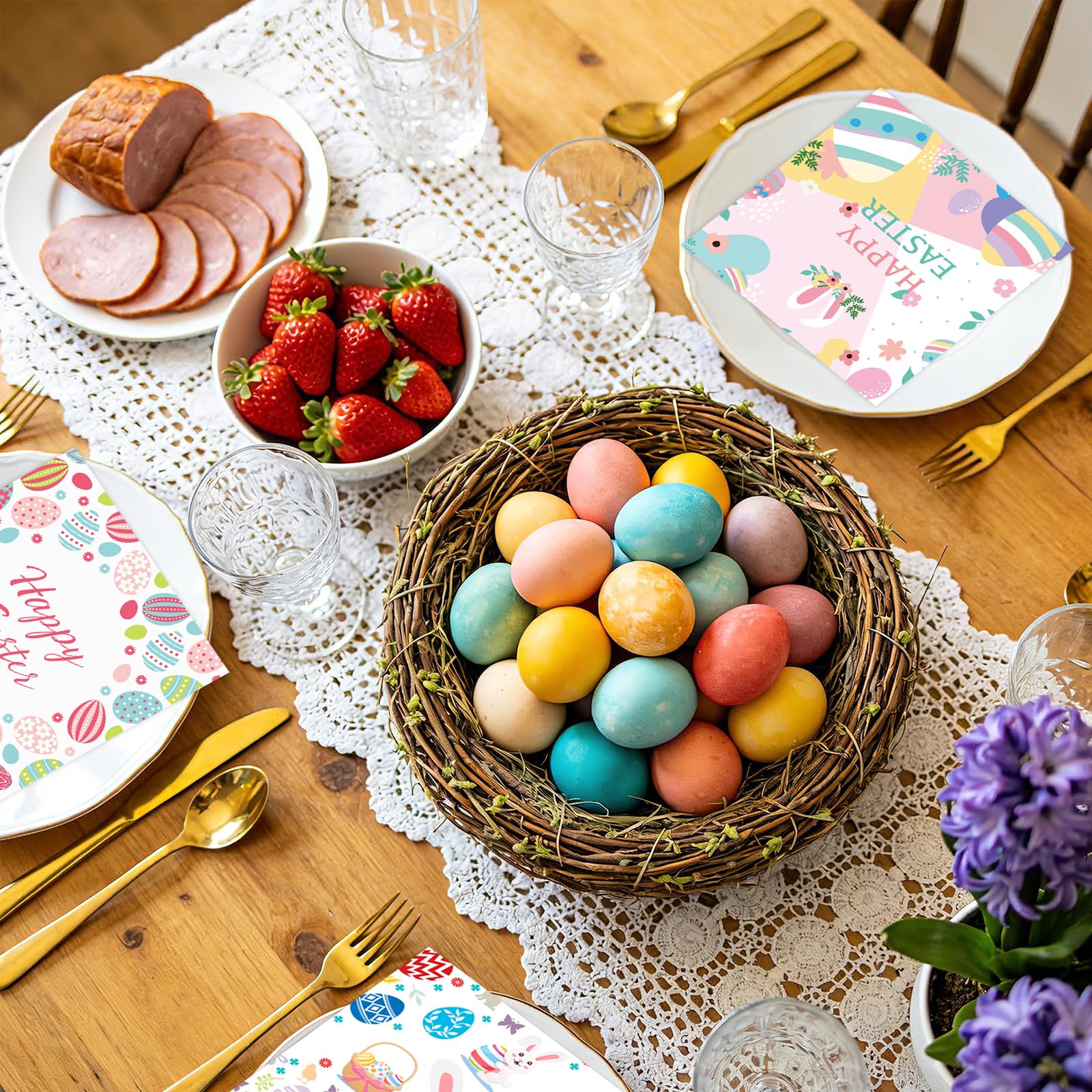 Durable 2-ply disposable Easter napkins