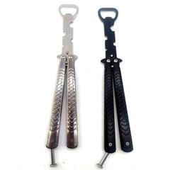 Folding bottle opener with balanced center of mass