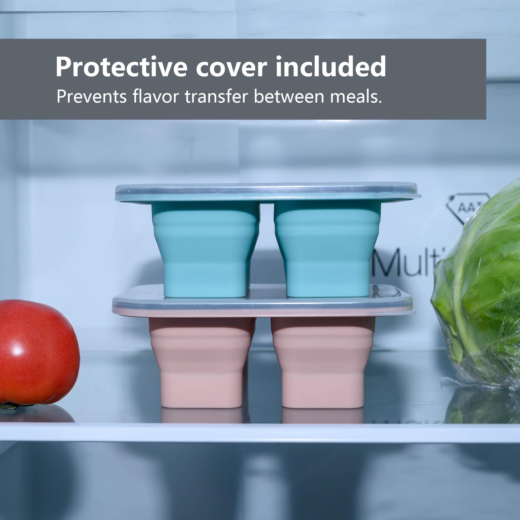 Detachable transparent lid for easy visibility and freshness