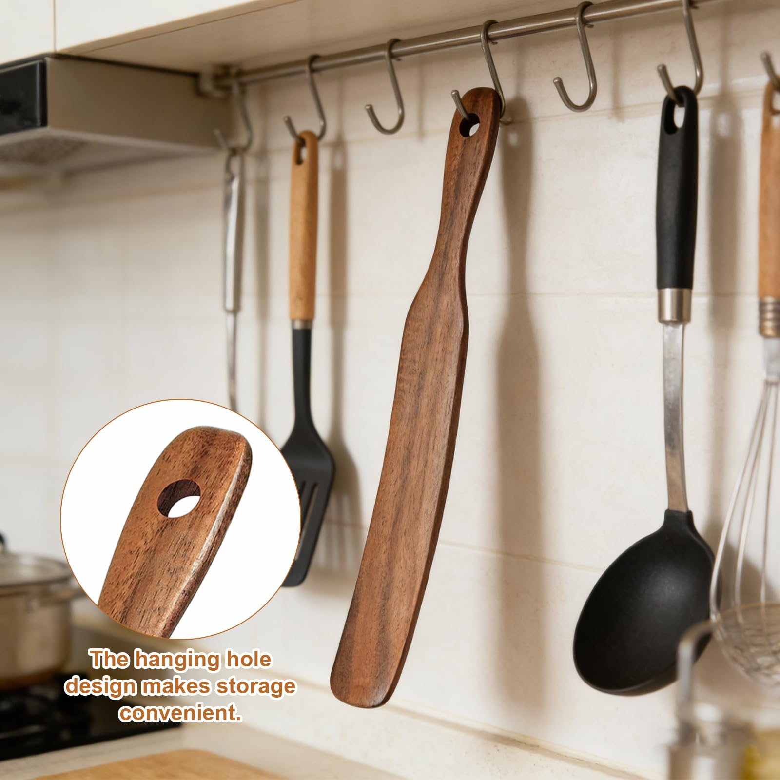 eco-friendly BPA-free teak wood spatula