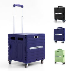 Purple folding utility cart portable on wheels