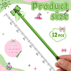 Glass drink stirrers 7 inch pink and green bow design