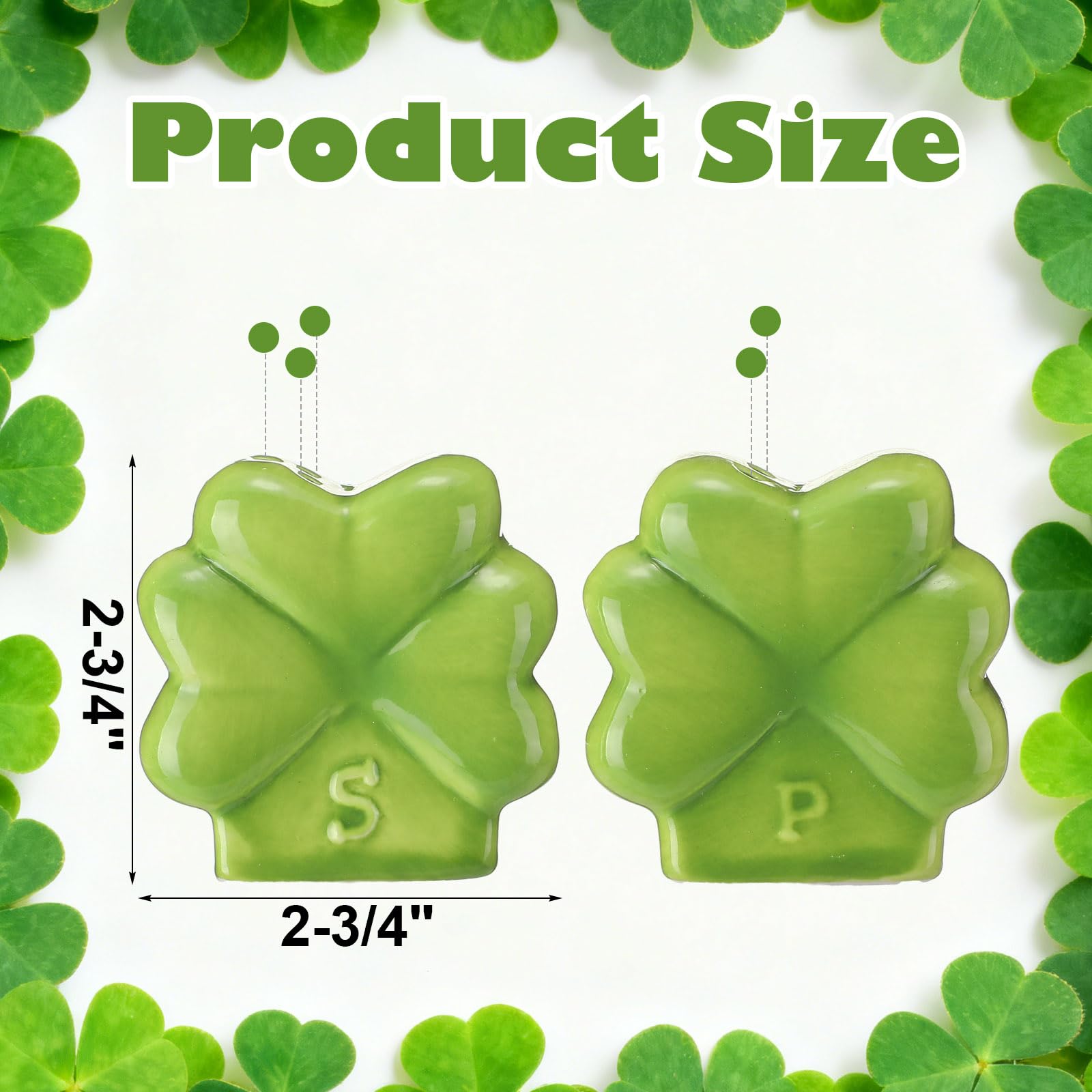 FoldTier ceramic shamrock pepper shaker green 2-3/4 inches tall