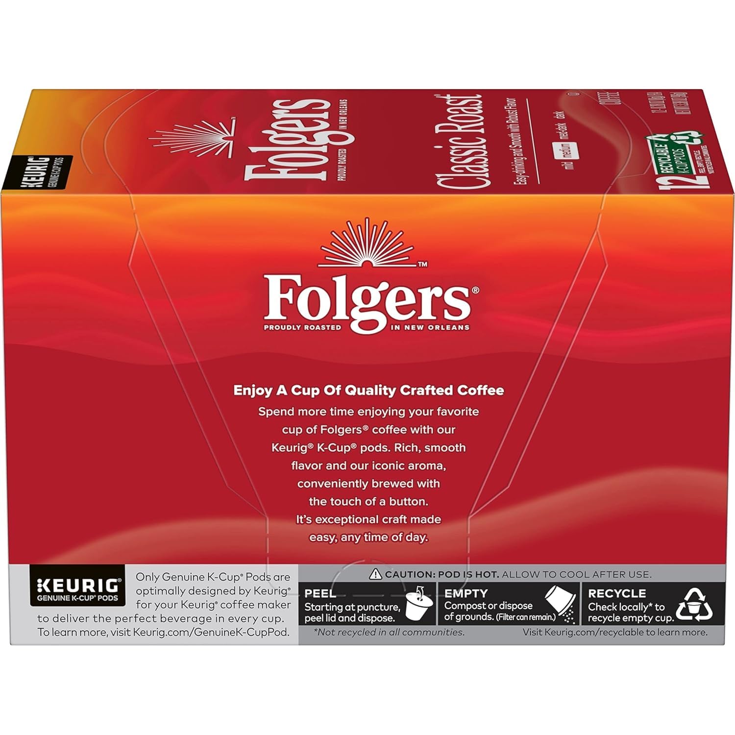 Folgers Classic Roast coffee single serve pods for Keurig machines