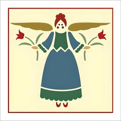 The Artful Stencil Folk Art Angel 2 stencil template 8.5 x 8 inches