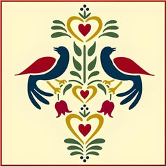 folk art birds 2 stencil template 8x9 on mylar product image