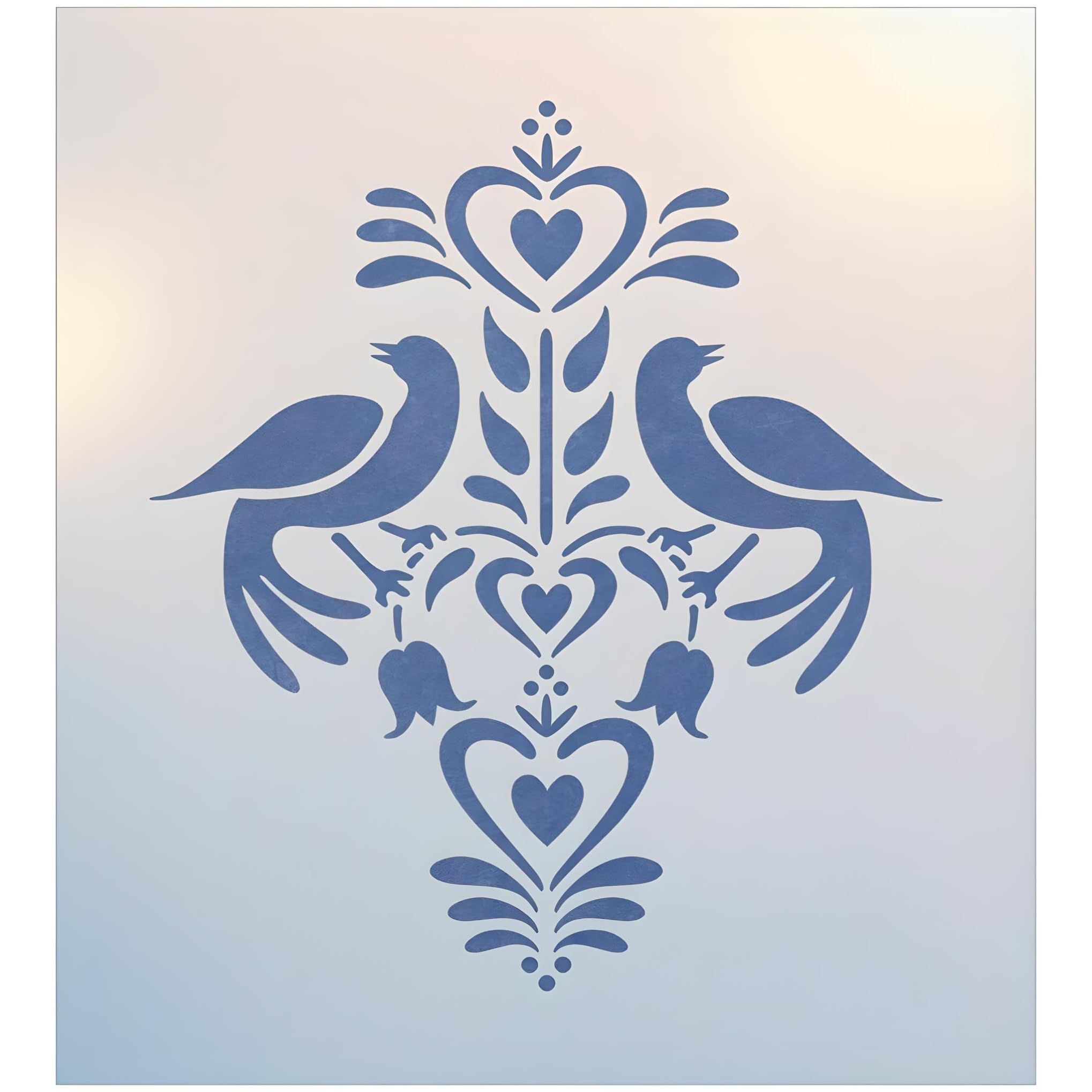 folk art birds 2 stencil template 8x9 inches on mylar