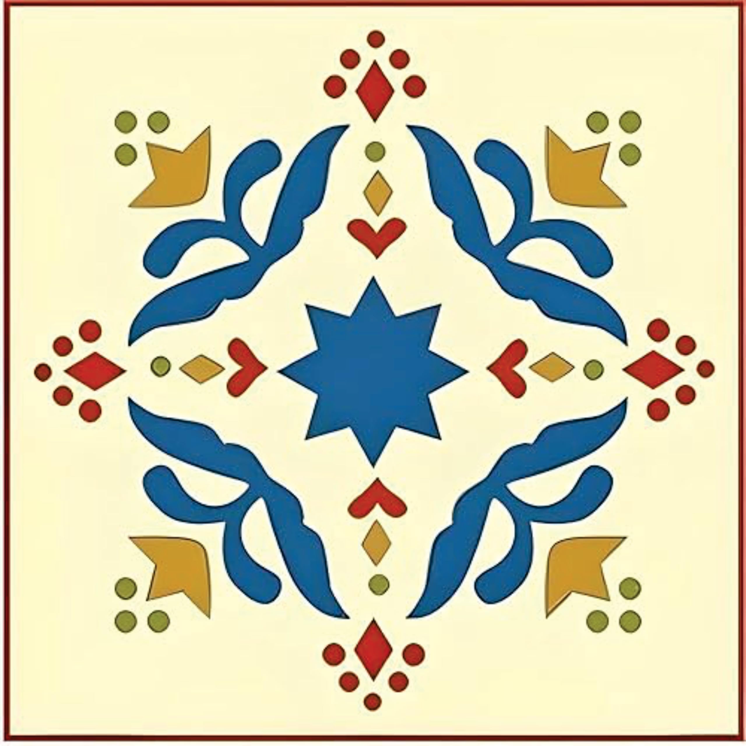 Folk Art Motif 2 stencil 10 mil Mylar reusable template