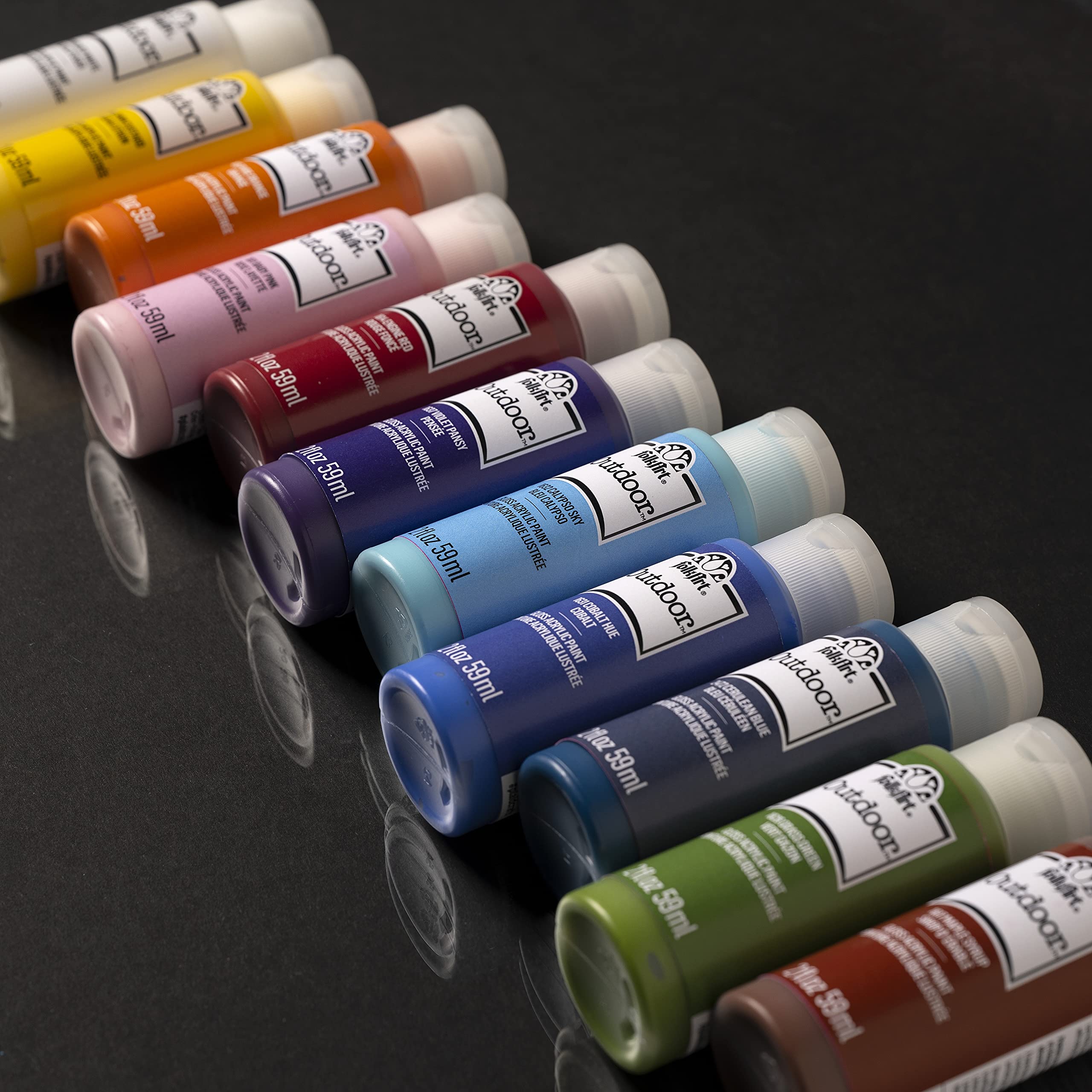FolkArt 12 color outdoor acrylic paint kit packaging