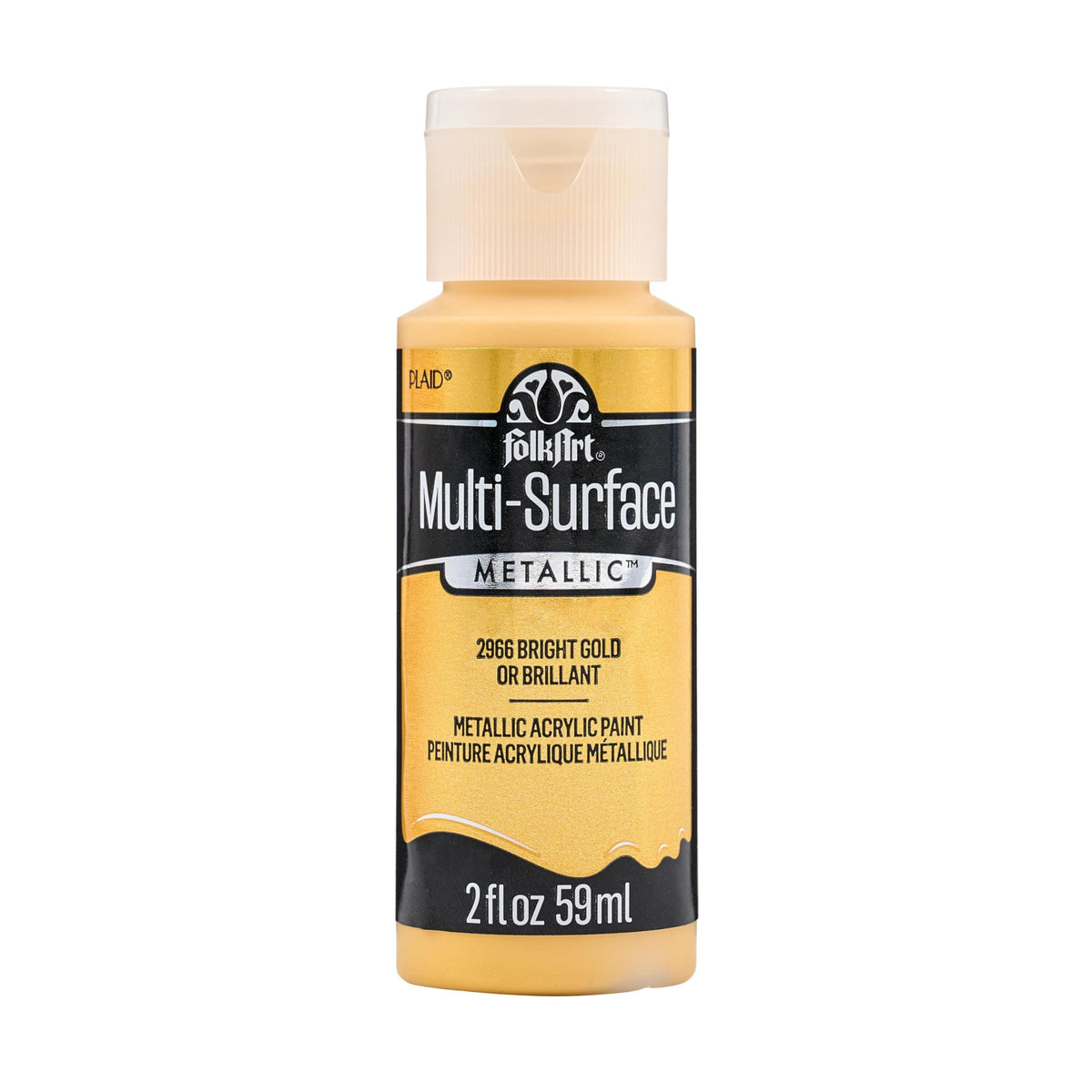 FolkArt multisurface metallic paint Bright Gold 2 oz bottle