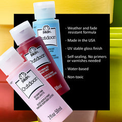 Weather resistant satin finish FolkArt outdoor paint