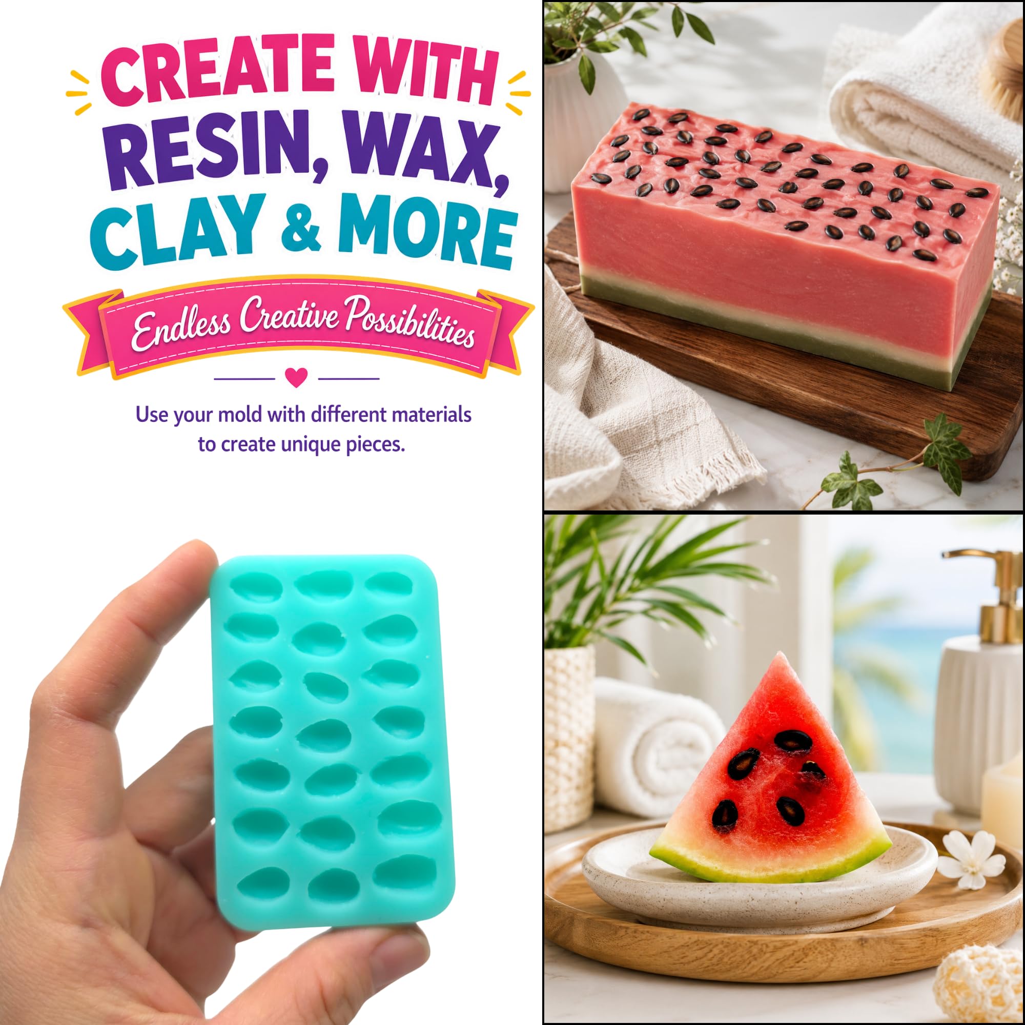 Seed mold for cake decorations resin art and frozen treats