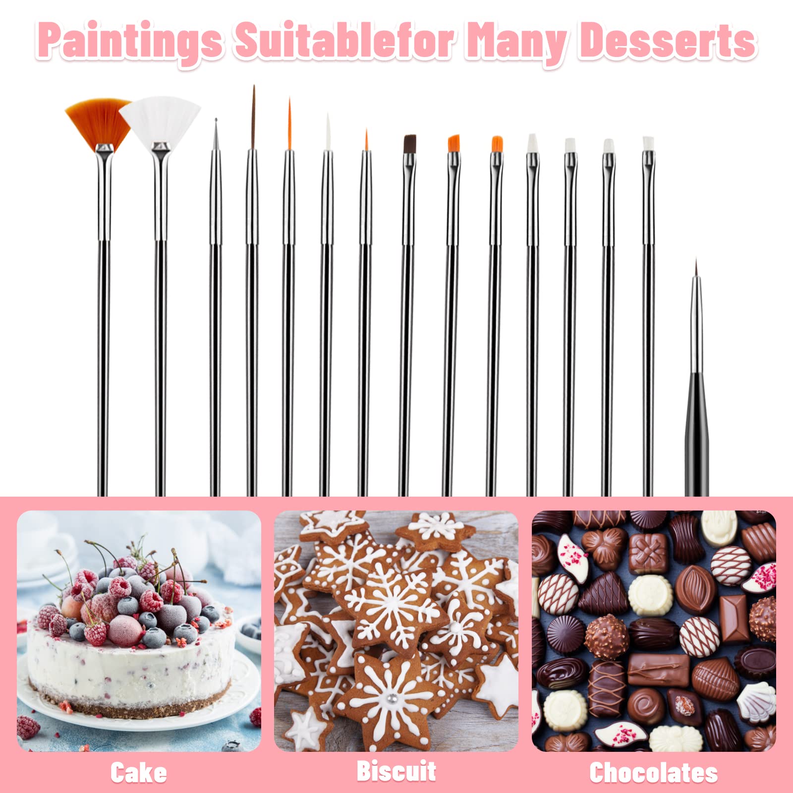 Soft bristles ideal for fine lines and patterns in fondant icing