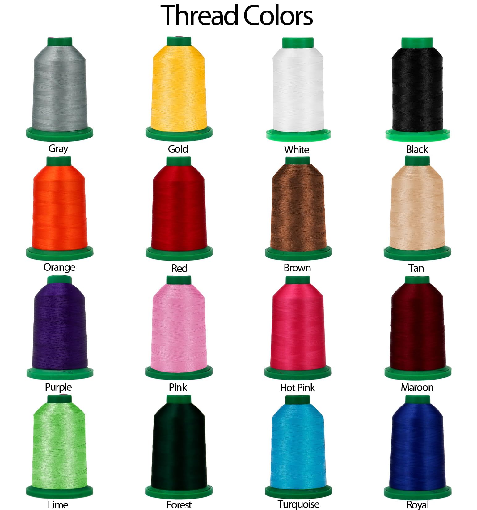 Font style options for custom embroidery on apron