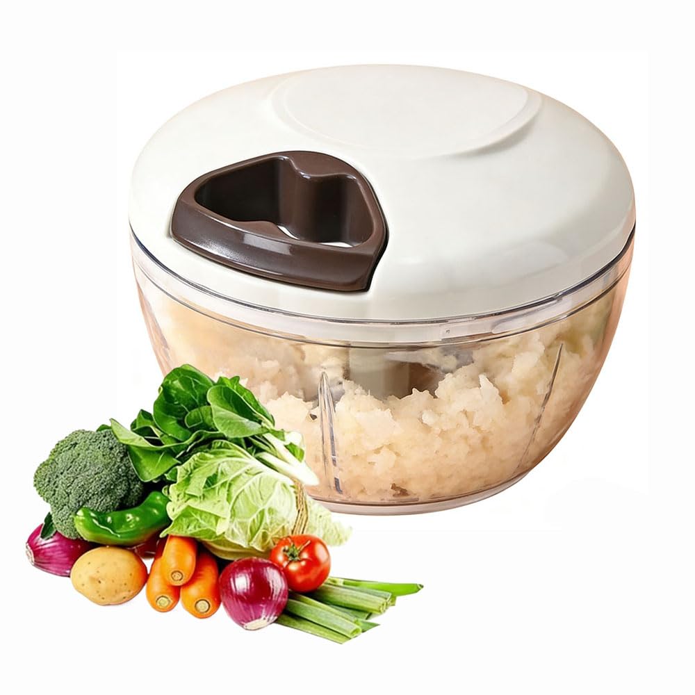 Food Chopper Hand Pull String 500 ml manual chopper for onions garlic and herbs