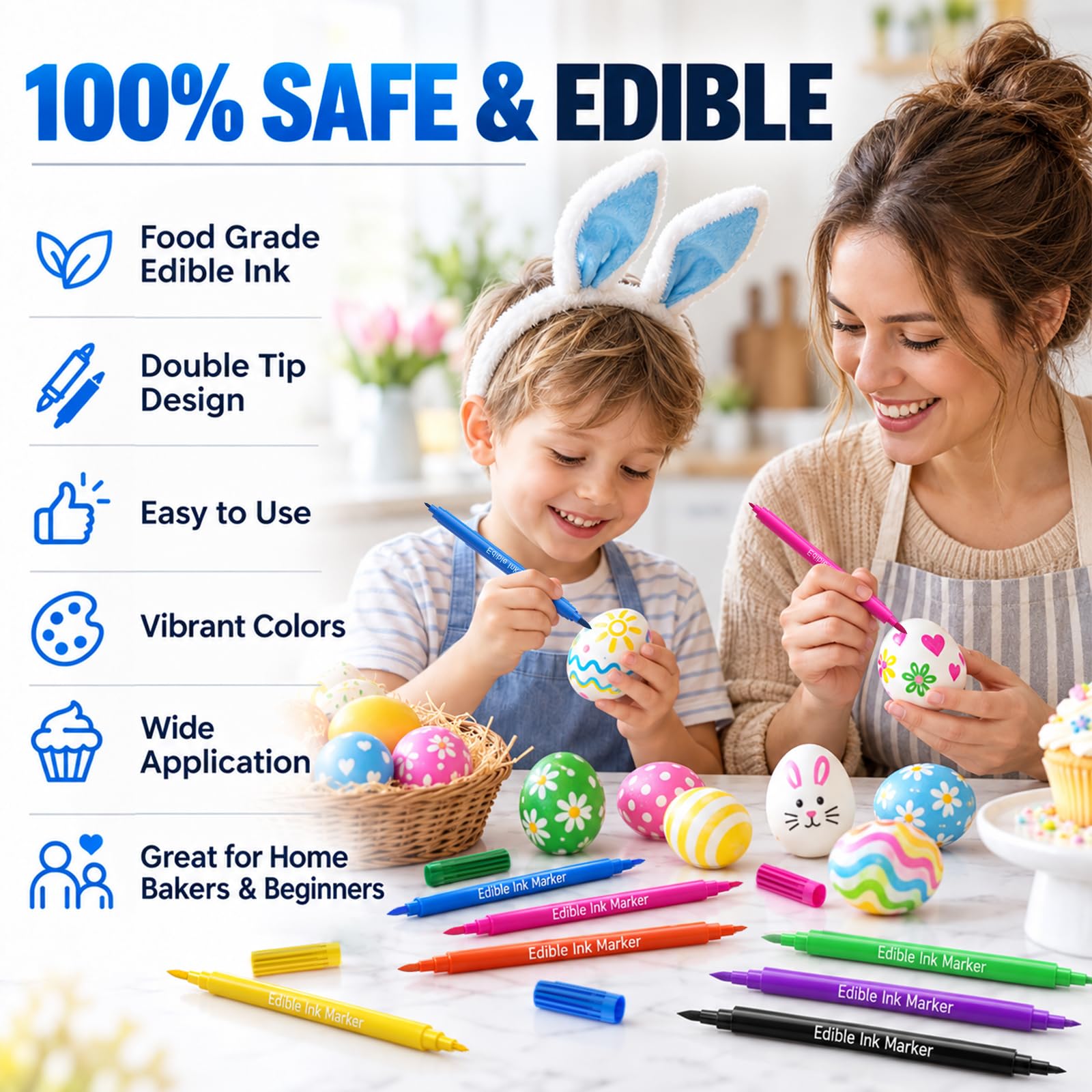 Food grade edible ink markers safe for fondant and cookies