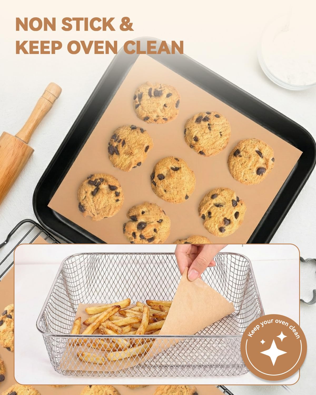 Disposable parchment liners for baking and roasting