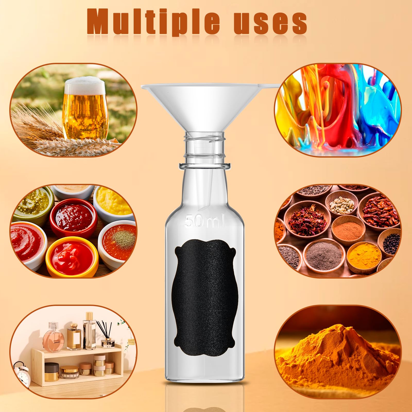 clear BPA-free PET plastic bottles for samples