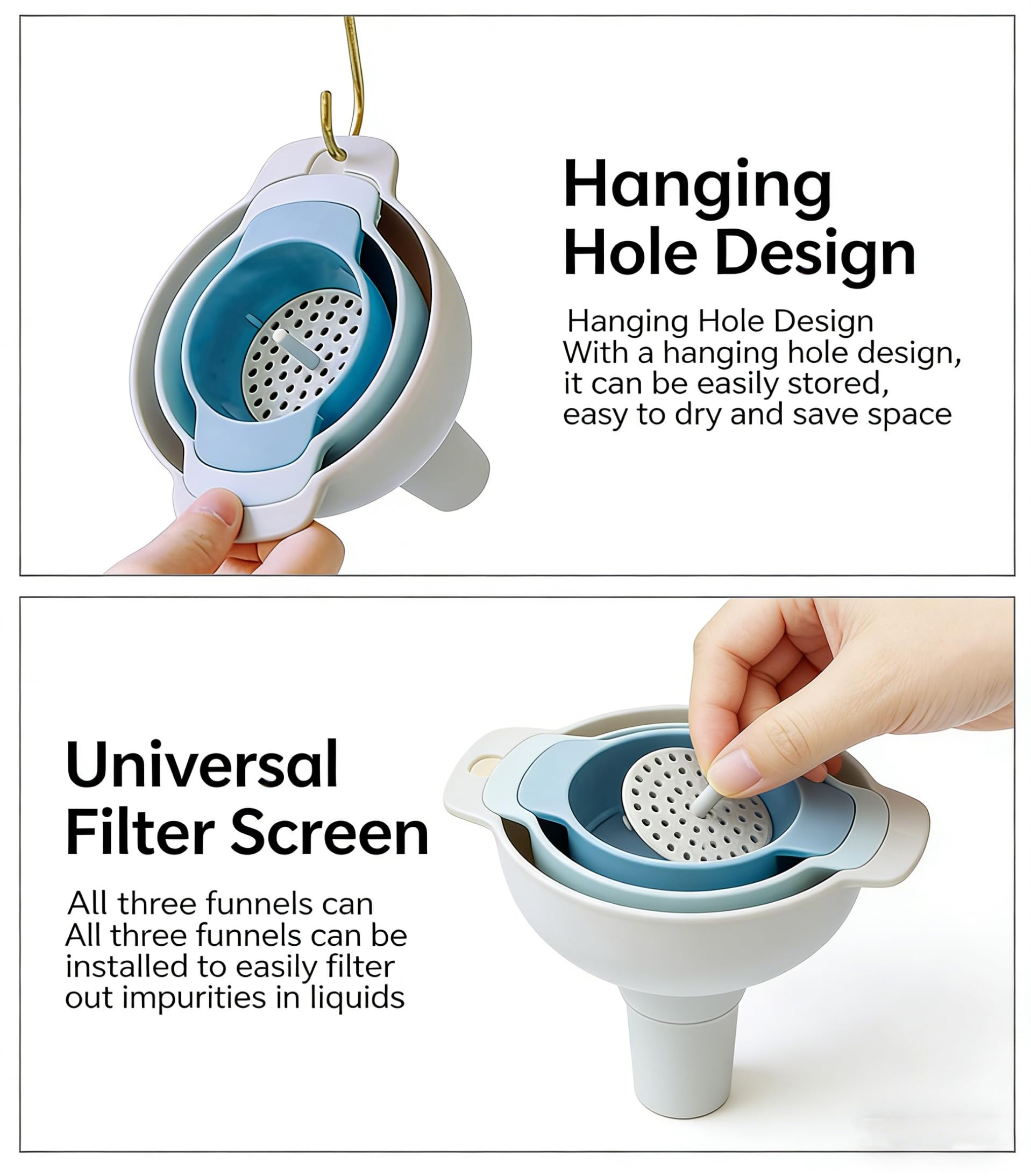 Food-grade PP material kitchen funnel set