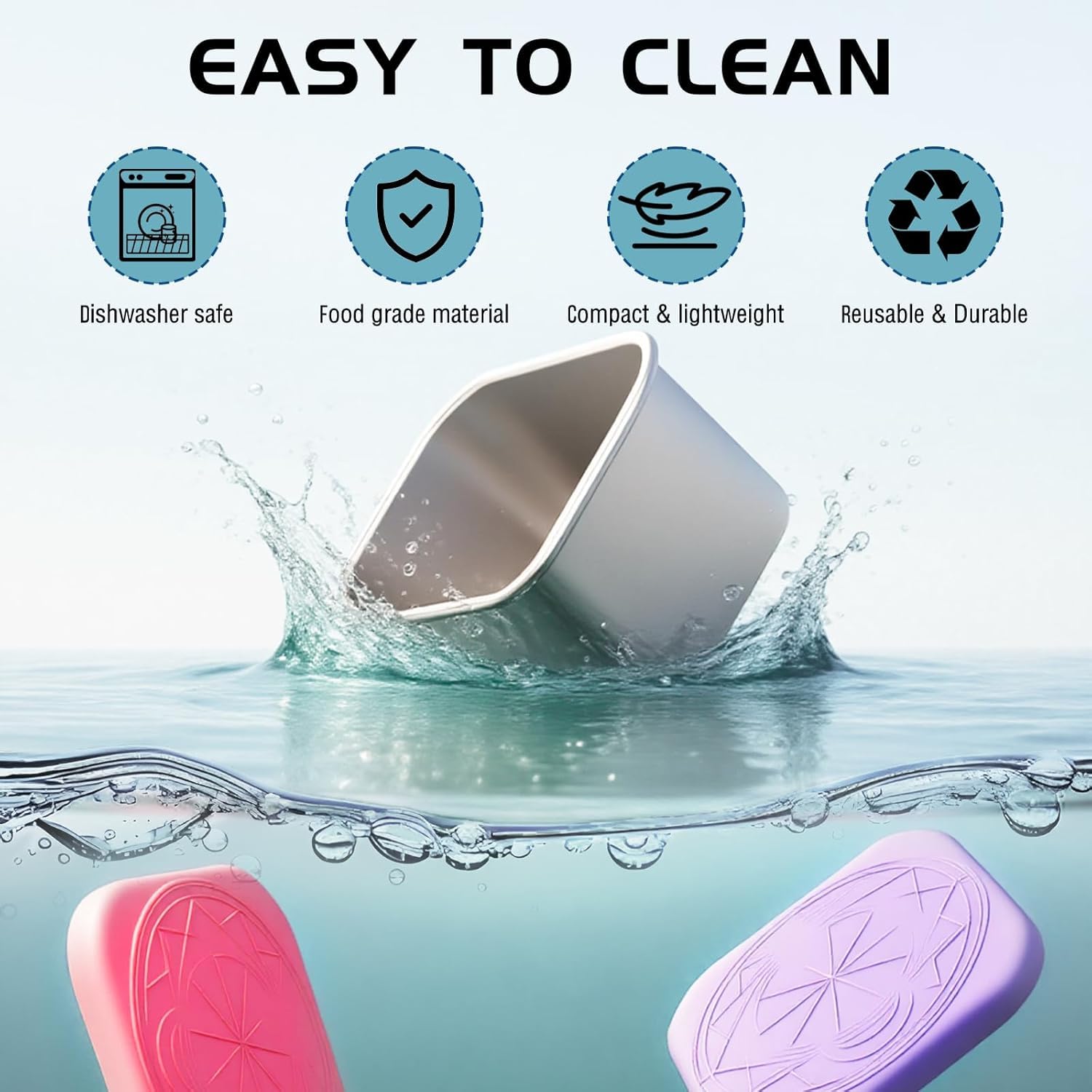 food-grade stainless steel with BPA-free silicone lids