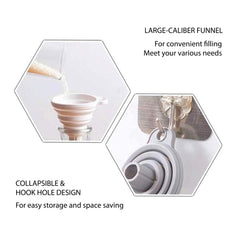 Funnel for transferring liquids and powders in kitchen