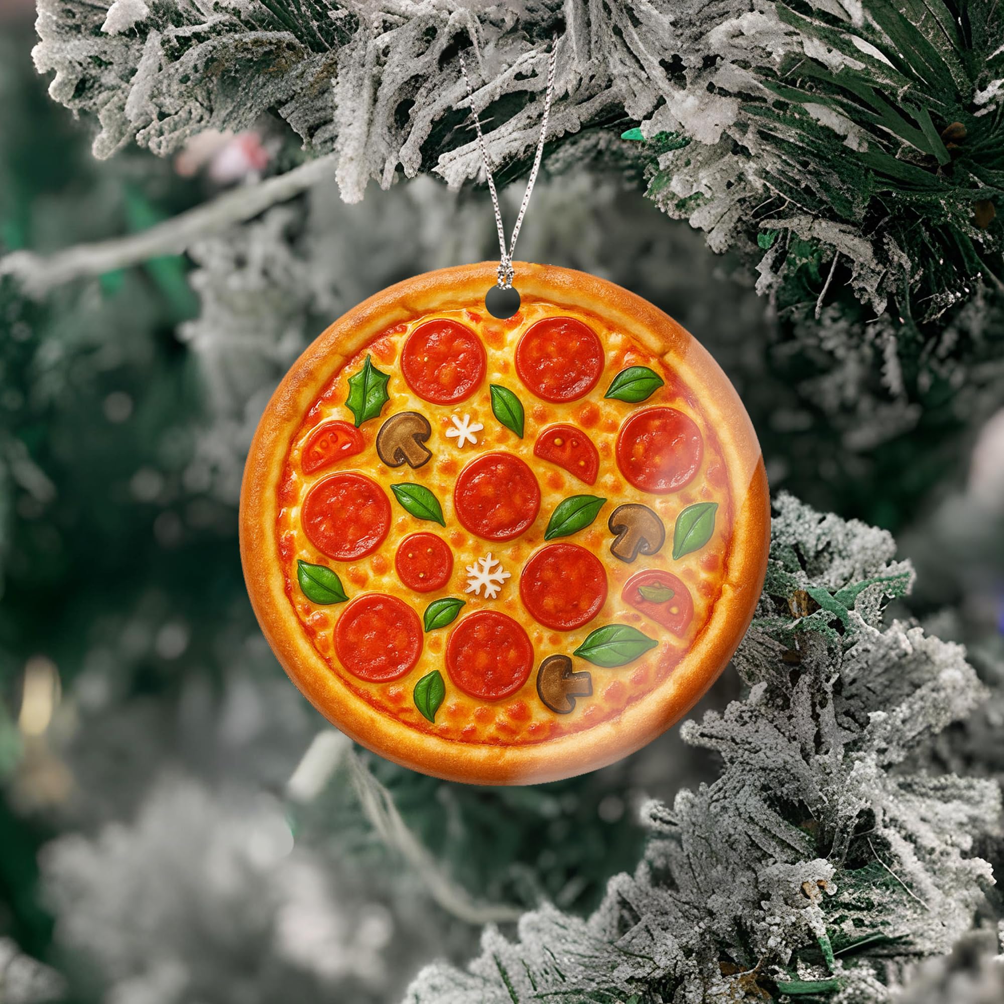 Chef ornament pepperoni pizza decor for men and women