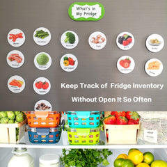 Fridge magnets for tracking groceries visual labels