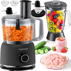 Food Processor and Blender Combo 88 oz food chopper setup