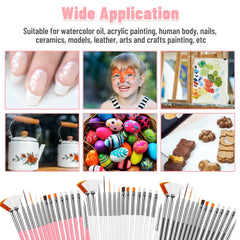 Ergonomic smooth-handle cake painting brushes