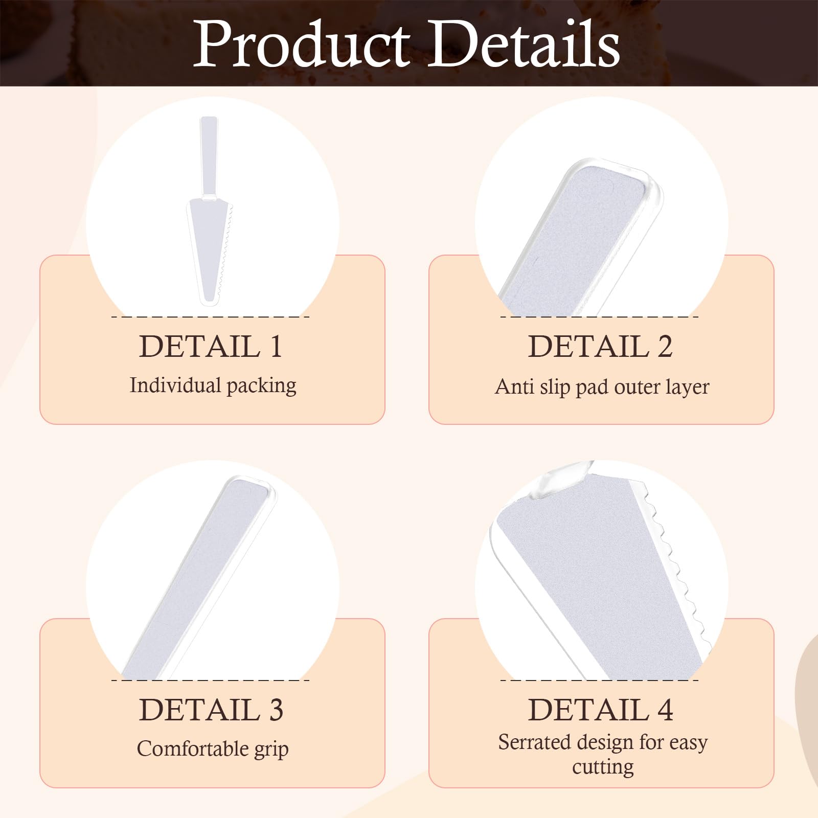 food safe serrated blade cake cutter for cakes pies pizzas pastries