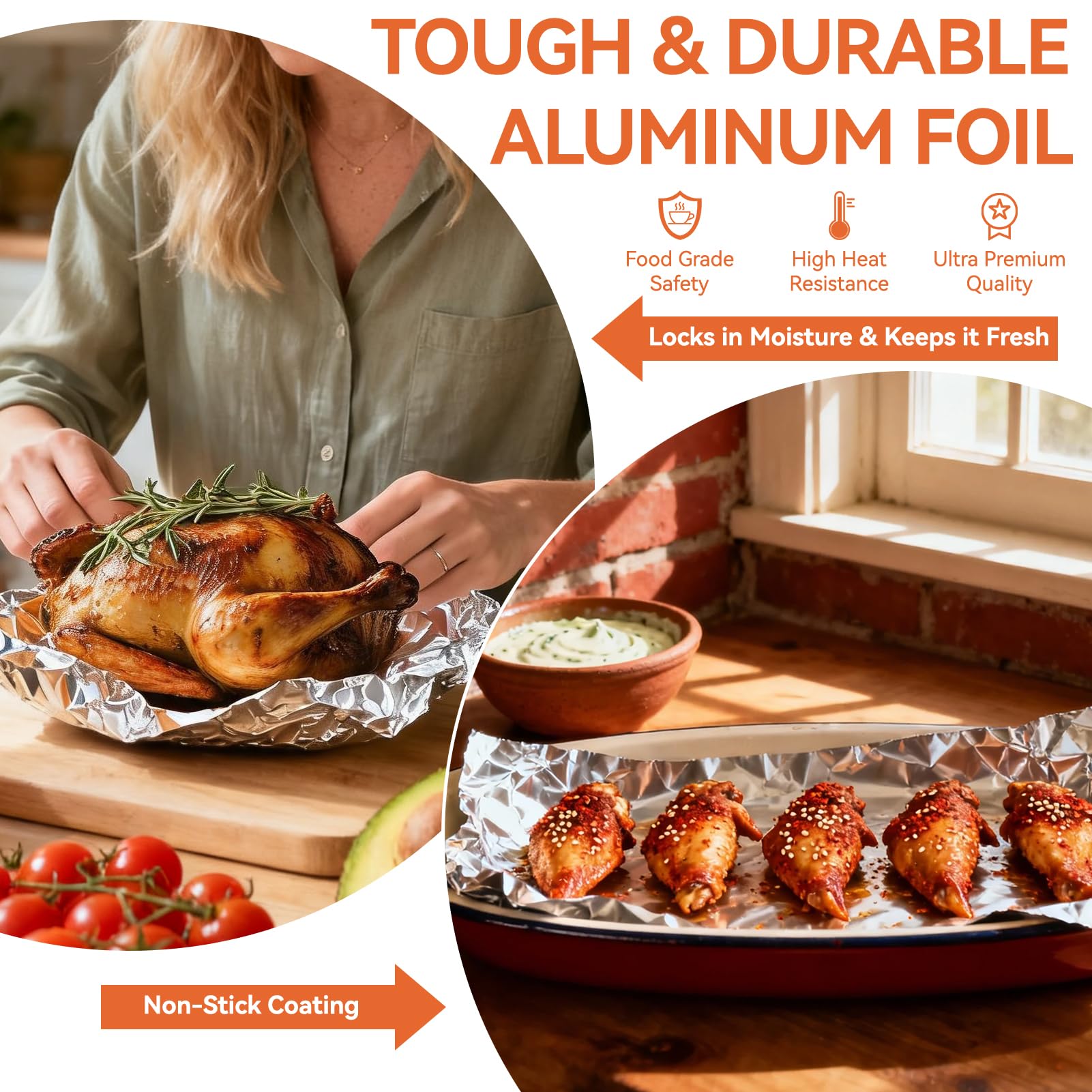 Non-stick surface minimizes sticking on foil