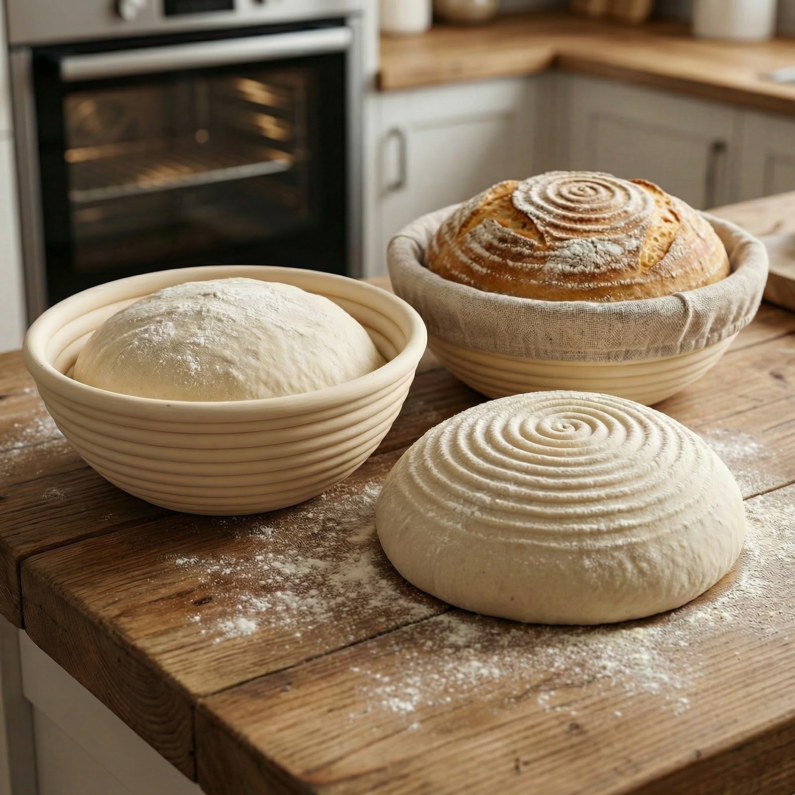 lightweight durable proofing baskets stackable for kitchen