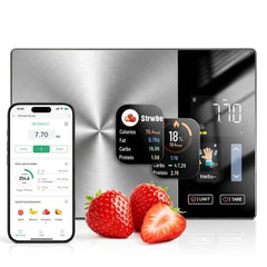 Food scale with nutritional calculator connected to Fitdays+ app