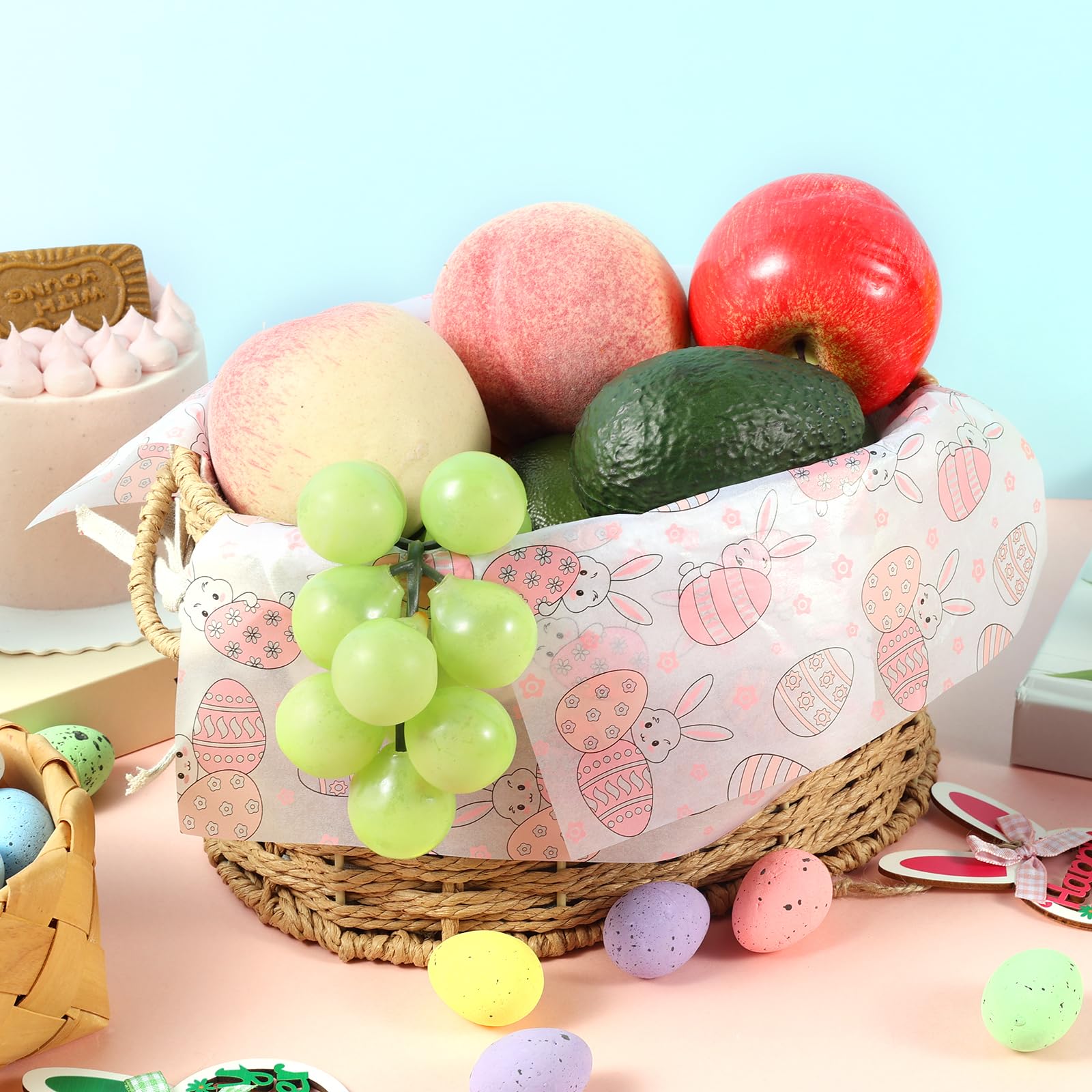 Pastel plaid Easter wax paper for event decorating