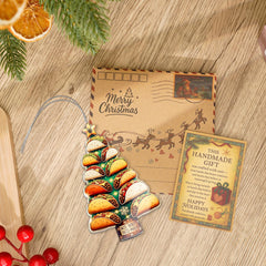 Taco Christmas Ornament displayed on Christmas tree