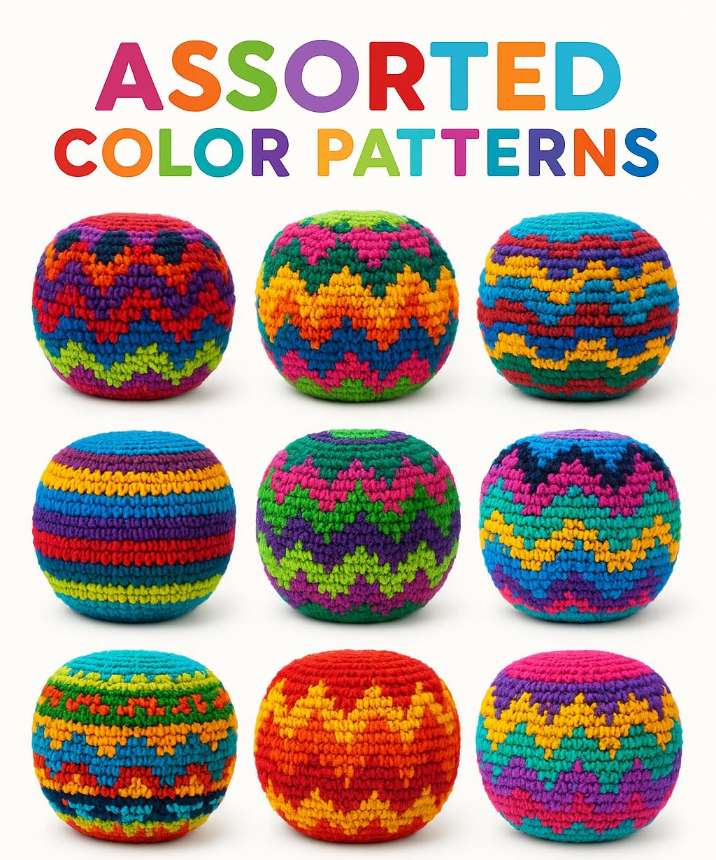 Durable woven footbag with beads inside
