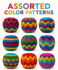 Durable woven footbag with beads inside
