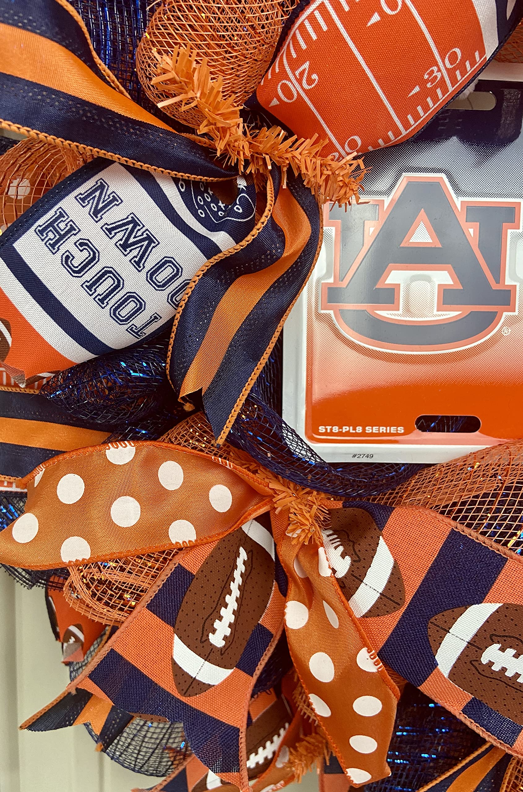 Auburn Tigers front door decor wreath for autumn
