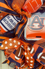 Auburn Tigers front door decor wreath for autumn