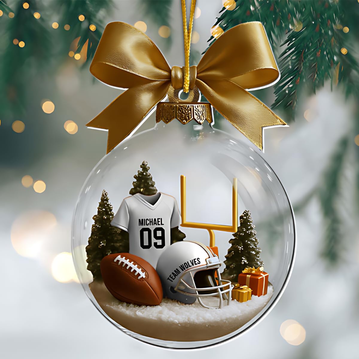 Double sided printing option for football ornament