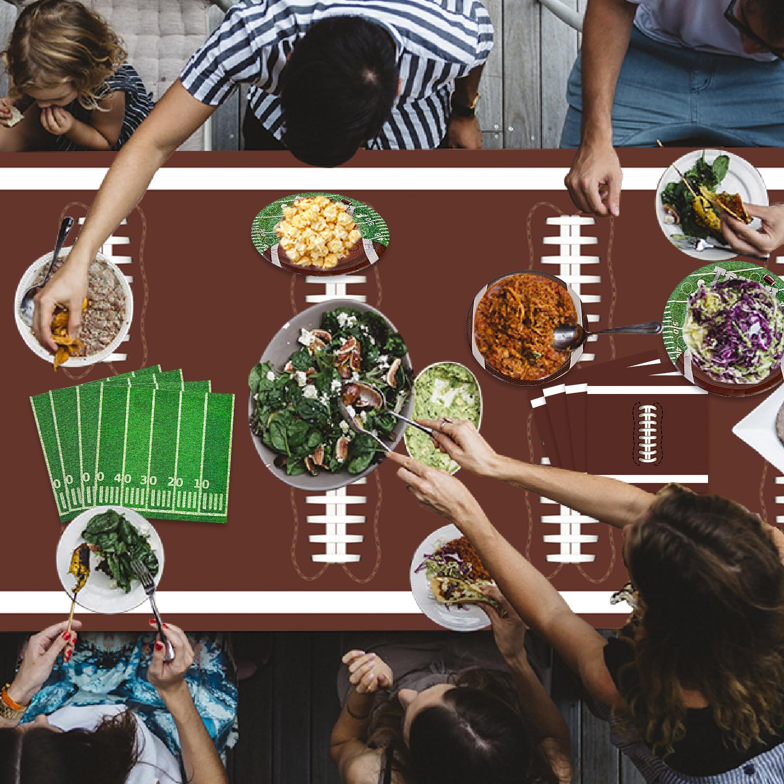 Football party tablecloth for game day celebrations