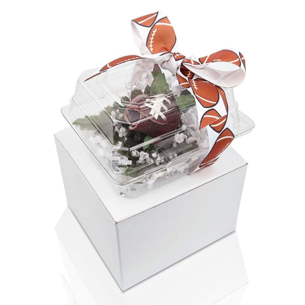 Football Rose Boutonniere about 4 inches long