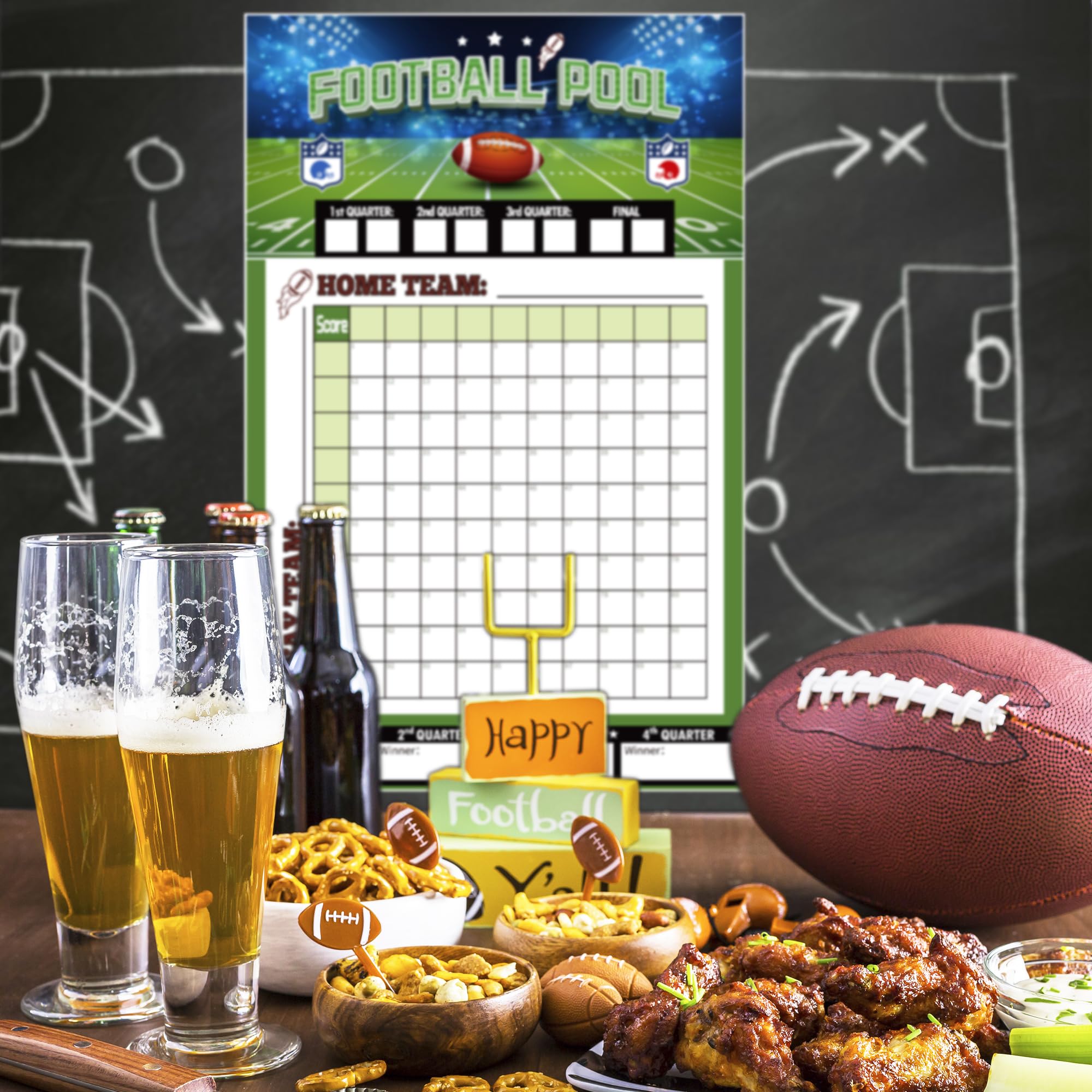 Football squares board poster OHOME decor image