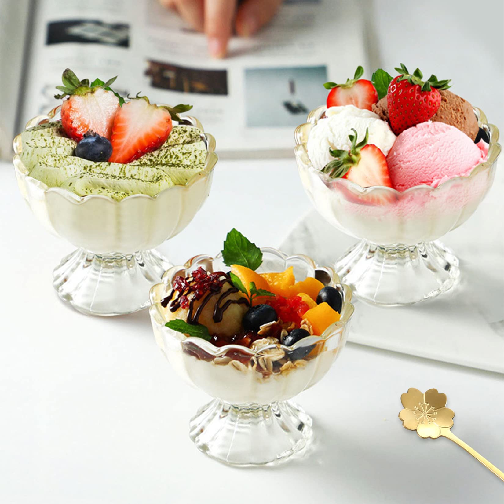 Footed base design elevates dessert presentation