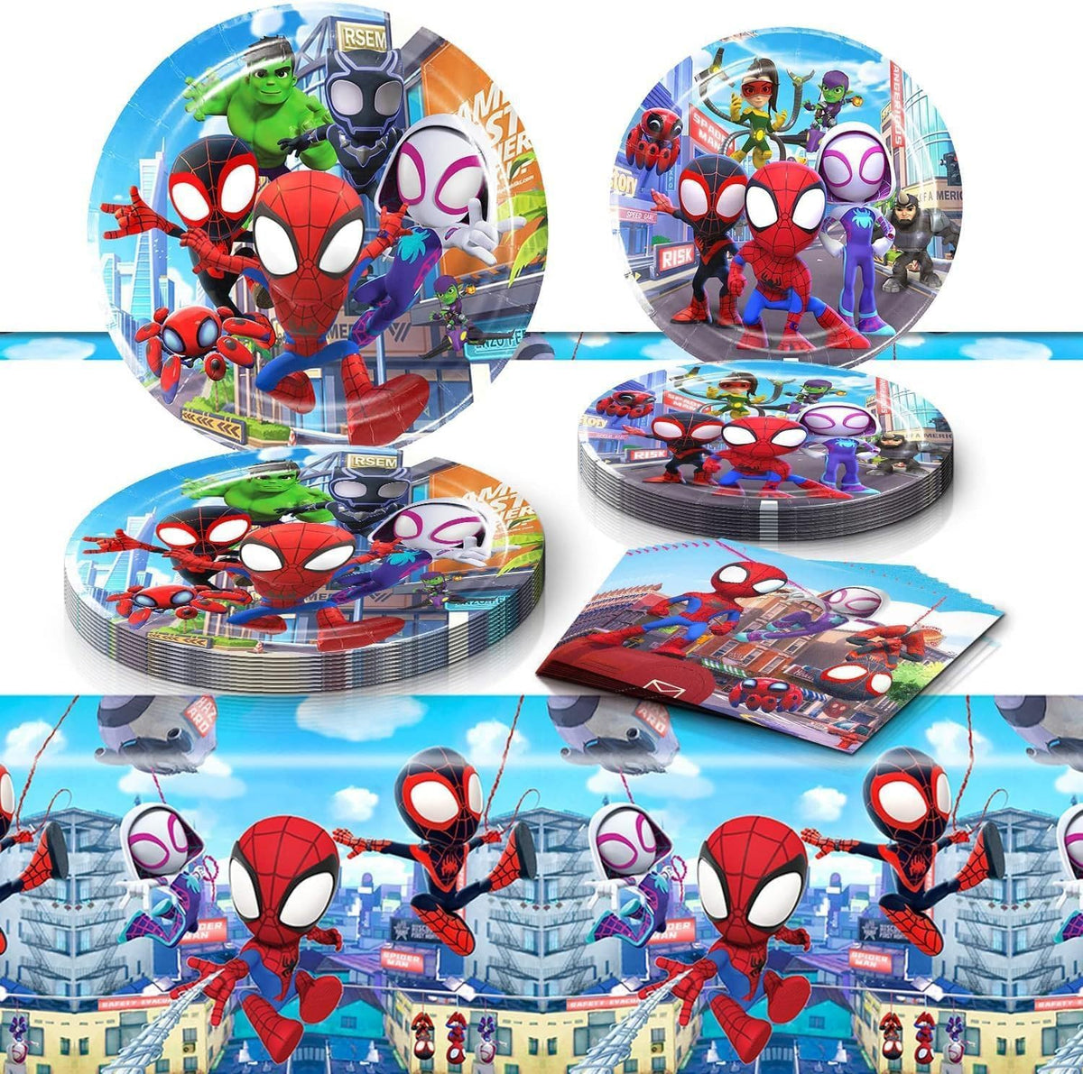 For spidey Birthday Decorations 41pcs tableware set plates and napkins