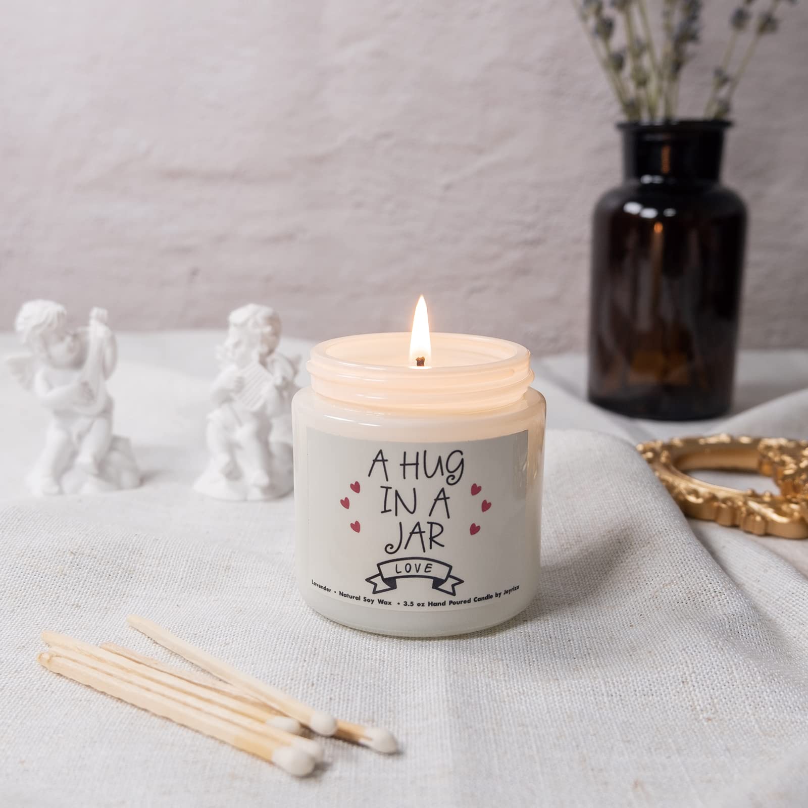 Hug in a jar candle designed for friends and family